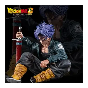 Cartoon Dragon Ball Sitting Status Trunks Personalized Figure Model Car Decoration Office Desktop Ornaments Gifts for Friends