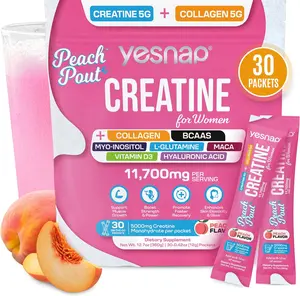 Creatine for Women – Micronized Creatine Monohydrate Powder with Collagen, BCAA, Myo-Inositol & Vitamin D3 – Muscle Growth, Strength & Energy Support – Pre & Post Workout – Peach Flavor, 30 Servings