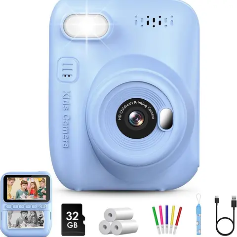 Gofunly Kids' Reusable Digital Camera - 1080P HD, 3.0-in Screen, Portable Instant Print Photography Toy with SD Card, Birthday Gift for 3-12 Year Olds, Inspires Creativity, Outdoor Cameras for Pictures