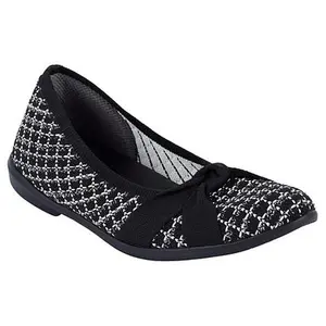 Bzees Kissed Plaid Knit Ballerina Flat