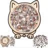 135-Piece Morandi Colored Cat Shaped Wooden Jigsaw Puzzle, Handcrafted Wooden Puzzles, Creative Puzzle Gifts for Cat Lovers, Wooden Handmade Puzzle, DIY Wooden Puzzle, Art Puzzles, Home Decor