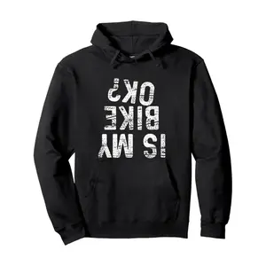 Men's Is My Bike OK Graphic Hooded Sweatshirt - 260g Heavyweight Casual Streetwear Pullover with Motorcycle Design, White Bike Print