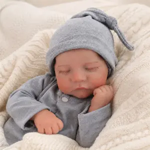 【WOOROY】 18 In Reborn Baby Doll, Realistic Sleeping Newborn Doll with Full Vinyl Body and Hand-Painted Hair, Lifelike Baby Doll, Birthday & Christmas Gift for Kids Age 3+