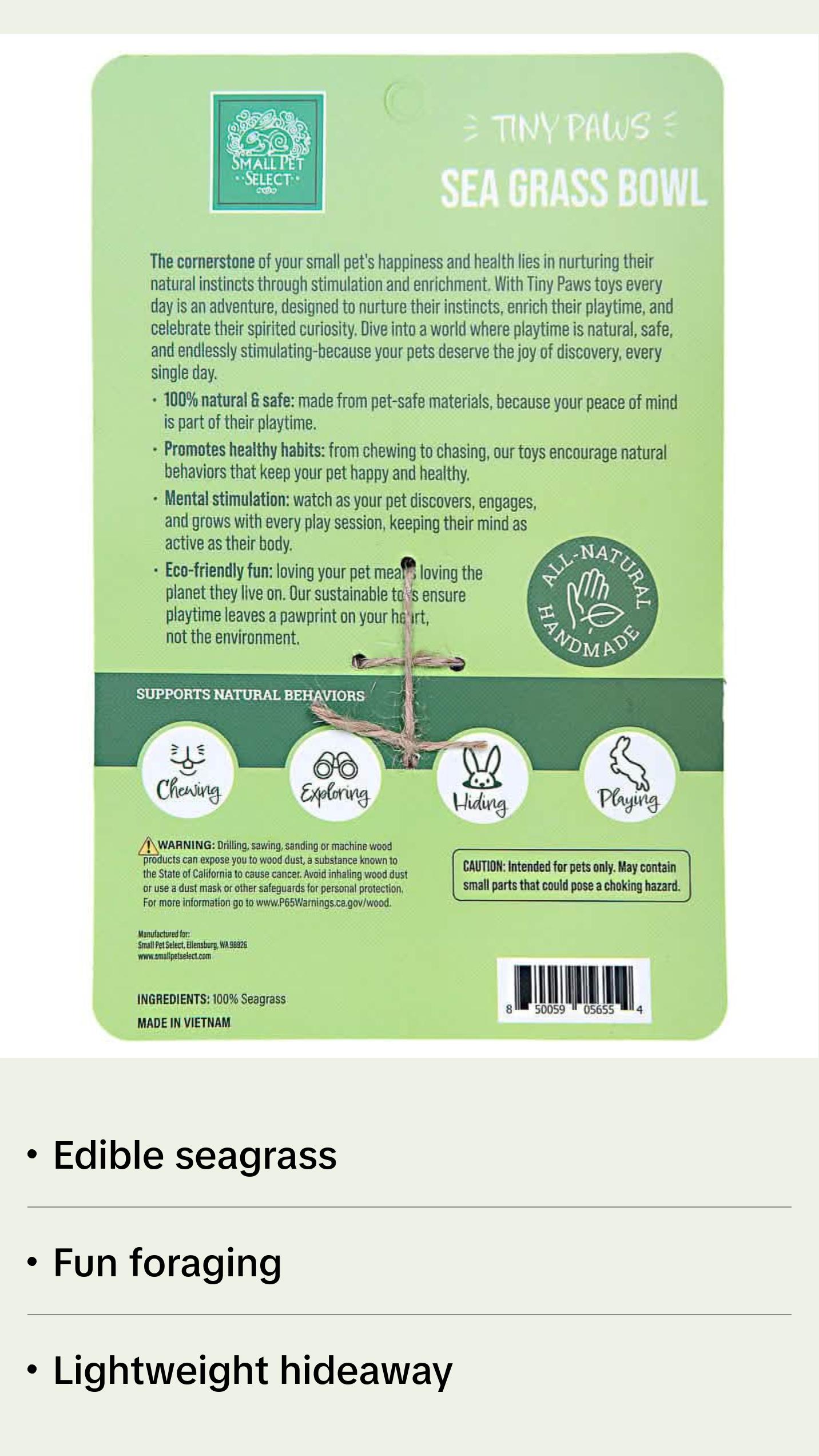 Tiny Paws Seagrass Bowl