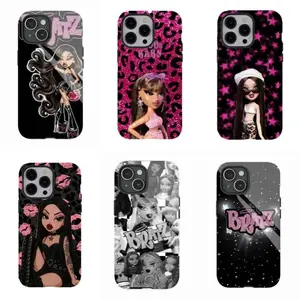 Bratz Phone Case Black Pink Y2K Aesthetic Cartoon Doll Tough Cover Designed for iPhone 11-17 Pro Max/Plus & Samsung Galaxy S23-S25