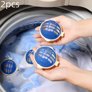 2 Reusable Laundry Balls for Pet Hair Removal, Effective Floating Hair Cleaning Net, Tangle-Free Clothes Hair Catching Balls, Wash Ball, Laundry Products, Home Goods