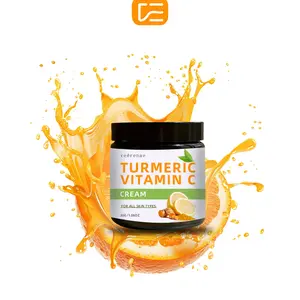 veérenae Turmeric & Vitamin C Cream – Fast-Absorbing, Non-Greasy Hydrating Cream for All Skin Types. Daily & Night Use, Pre-Makeup Prep, Travel-Friendly Jar