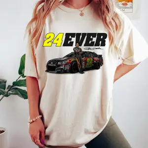 Jeff Gordon 24Ever TShirt, Soft Premium Cotton Fabric, Unisex Fit for Men Women Racing Fans, Perfect Gift for Motorsport Lovers NASCAR Fans