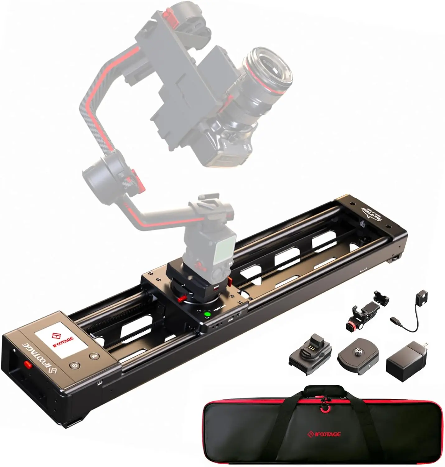 IFOOTAGE Shark Slider Nano II 660 Motorized Camera Slider - 26" Multi-Axis Pan Slider for DJI RS 2/RS3 Pro/RS 4/RS 4 Pro Gimbals, 15.4lbs Payload, 360° Panoramic, 6 Modes, Phone/Camera Compatible​