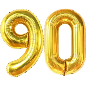 Gold Number 90 Foil Balloon
