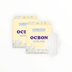 [OCBON] 100% Organic Cotton Period Pads | Organic Cotton Feminine Pads with Wings for Women, Super Absorbent & Soft, Period Protection, Hypoallergenic, Unscented