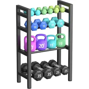 4 Tier Dumbbell Rack,Adjustable Weight Rack for  Gym,Heavy Duty Weight Stand,800LBS Capacity Kettlebells Storage,Workout Equipment Organizer (Rack Only)