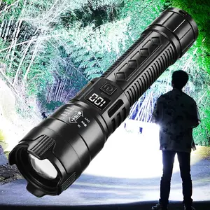 Handheld Flashlight Zoomable Tactical Flashlight Portable Zoom Flashlight USB Rechargeable Adjustable Zoom Wide Beam Emergency Lighting Torch for Fishing Adventure Work Illumination