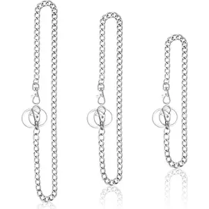 3 Pieces Wallet Chain Pocket Keychain Belt Metal Jeans Pants Chain with Lobster Clasps and Keyring for Men Women Keys Loop Purse Handbag