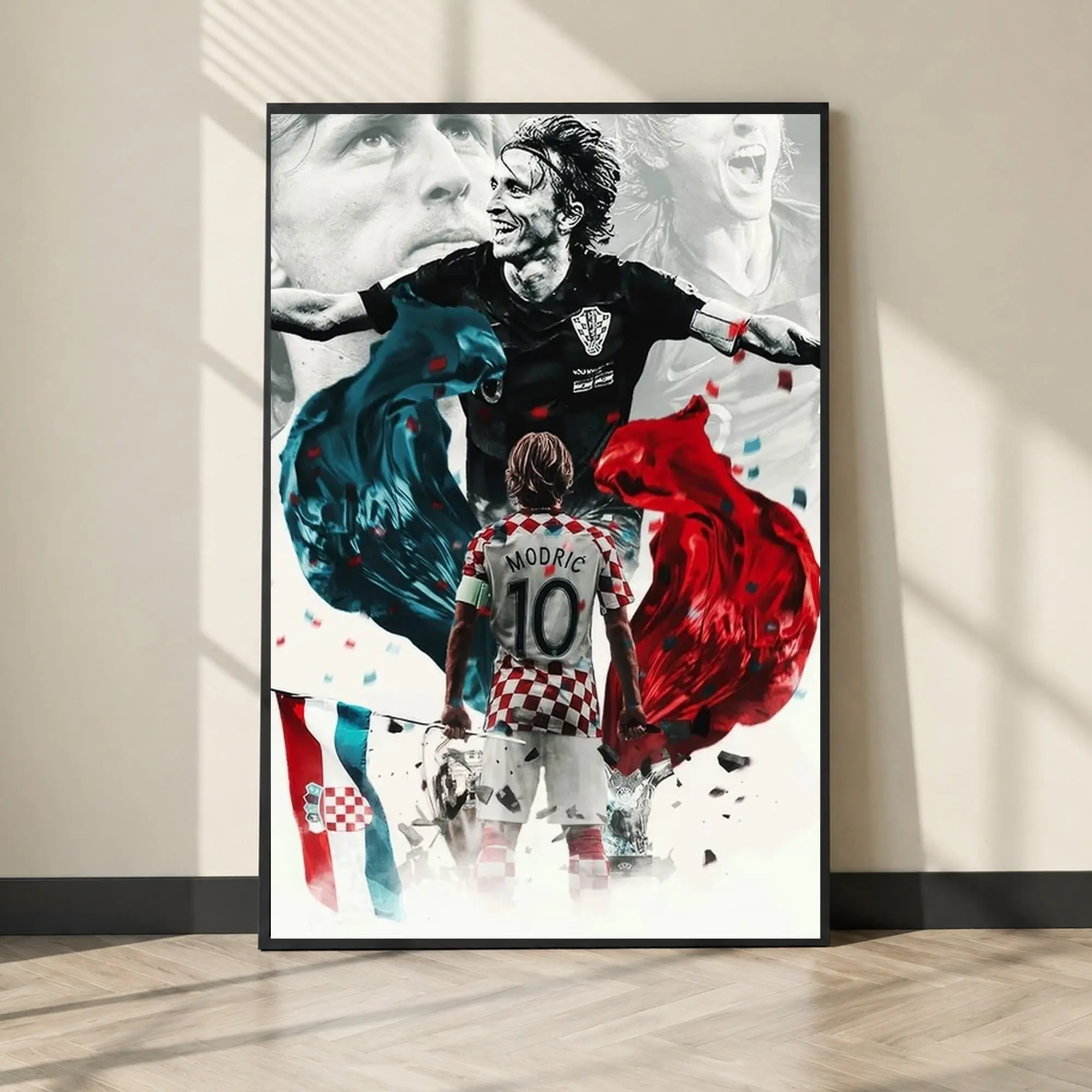 Luka Modric Celebration Poster Poster, Soccer Wall Art, Home Decor Living Room ( Unframed - Print Only )