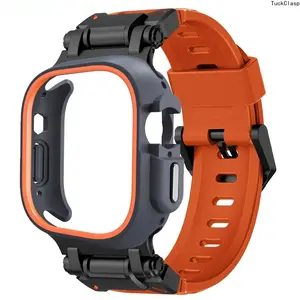 2026 New iWatch Ultra Band & Case Set – 2-Pack TPU Shockproof Protective Cover with Fluororubber Sport Strap for Ultra 1/2/3 49mm, Rugged Outdoor Watch Accessories