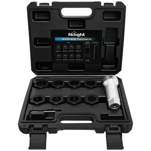 Nilight 10PCS Axle Spindle Thread Set Wheel Stud Rethreading Chaser Repair Tool Kit with Case 8 Metric UNF Dies 1-1/16" Extension Bar M20 M22 M24 13/16" 3/4" UNEF Nuts Automotive Tools for Mechanics