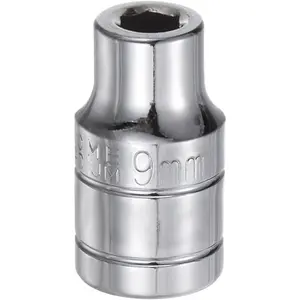 Three-pack 6-Point Socket 1/2" Drive 8-9-12mm Metric 1.5" Length 45 #   Steel Shallow Sockets Mirror Polishing Chrome Sockets for Car Repair Mechanical Maintenance Home Use