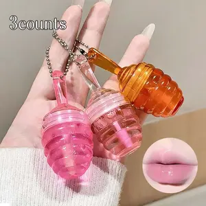 Three-Pack Honey Gloss Plumping Lip Oil Moisturizing Anti-Chapping Color-Building Lipstick Hydrating Long-Lasting Lip Care Perfect for Dry Lips