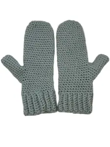 Soft Teal Hand Made Mittens