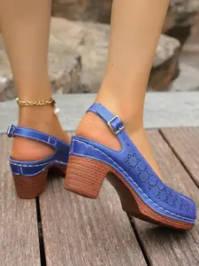 Elegant Hollow Out Women's Sandals, Secure Closed-Toe, Fashionable Slingback, Lightweight Comfort, Breathable, Perfect for Summer Outdoor Activities