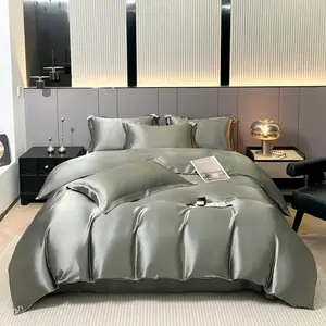 4 Piece 100% Polyester Fleece Microfiber Bed Sheet Set, Includes Duvet Cover, Flat Sheet and 2 Pillowcases, Breathable All-Season Bedding, Solid Color Design
