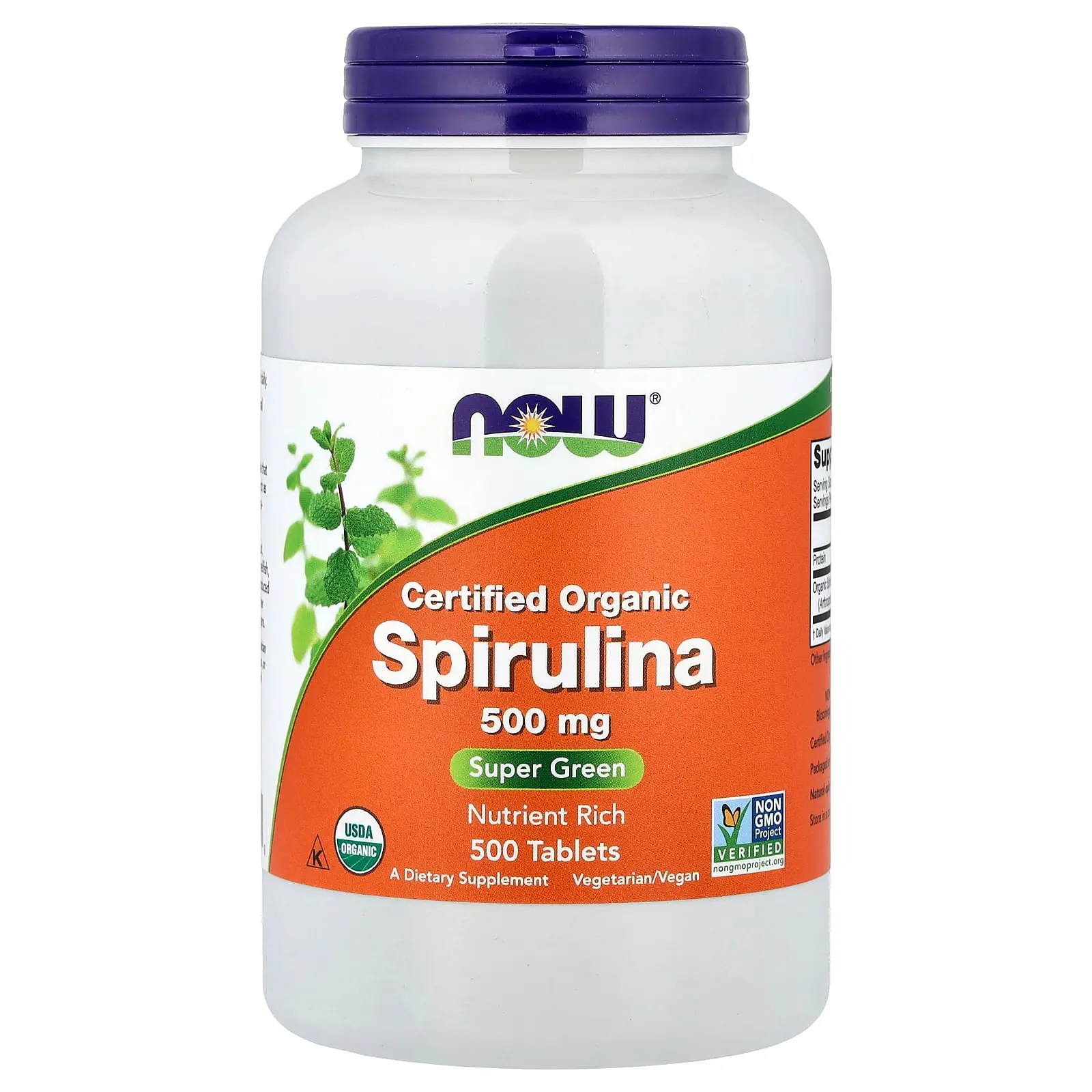 NOW Foods Certified Organic Spirulina, 500 mg, 500 Tablets NOW Foods Certified Organic Spirulina, 500 mg, 500 Tablets