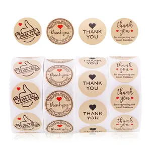 100 Sheets Value Pack Thank You Adhesive Stickers Envelope Seals Handmade Decoration Gift Wrapping Multi-Purpose Labels Small Business Favors Stationery