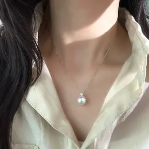 G016 freshwater aurora pearl necklace  11-12mm,45cm