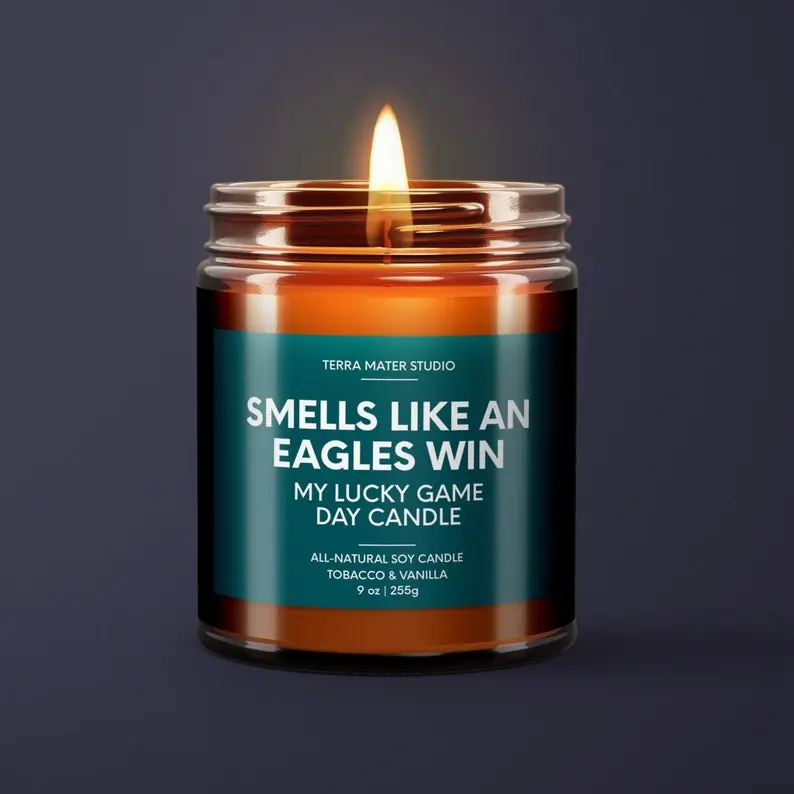 Smells Like An Eagles Win Candle, Lucky Game Day Candle, Soy Candle, Fan Gift, Football Decor