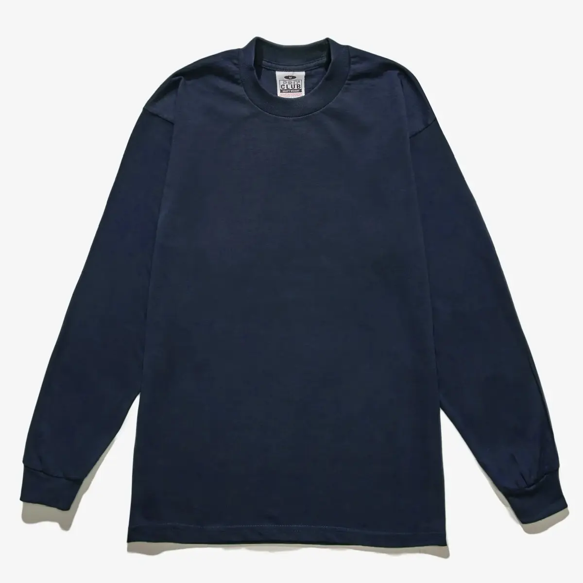 Men's Heavyweight Plain Long Sleeve Crewneck Shirt - S, XL Casual Fitted Top for Winter Warmth and Comfort