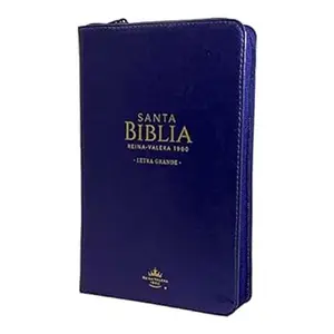 Biblia rv 1960 Letra Grande Tamaño Manual Símil Piel Morado con Cierre