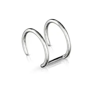 Double Hoop Non-Piercing Cuff - Stainless Steel
