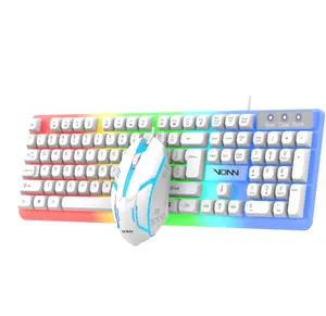 2026 Gaming Keyboard and FREE Mouse Combo Full Size 104 Key Wired with RGB Lighting and Ergonomic Design for Enhanced Gaming Experience