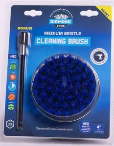 Diamond Shine Drill Brush Cleaning Attachment with 6" Extension - Scrubbing and Cleaning - Bathroom, Grout, Carpet, Floor, Tub, Shower, Tile, Kitchen - Medium Bristle