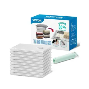 VEVOR 10 Pack Vacuum Storage Bags with Electric Pump, Space Saver Bags Compression for Comforters and Blankets, Sealer Clothes Storage Travel Essentials