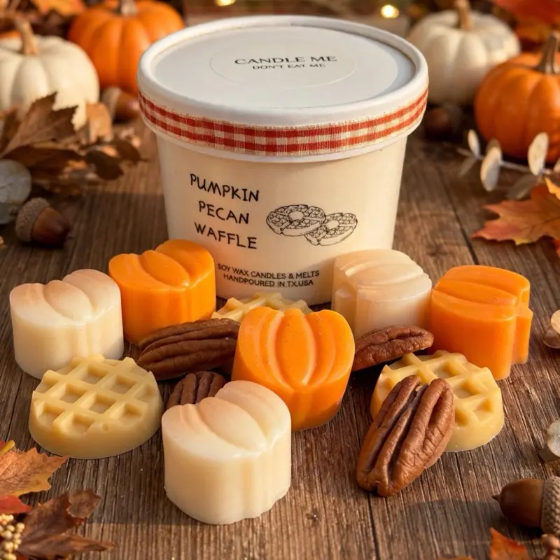 CANDLE ME Pumpkin Pecan Waffles wax melts, natural soy wax, handmade, highly sweet scents, fall fragrance, home decoration Freshener Scented Aroma Cozy