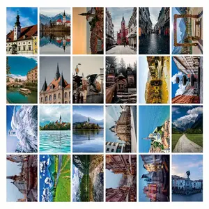 Slovenian-Inspired Postcard, 24pcs/set 4x6 Inch Postcard, Bulk Minimalist Cards for Students, Home Office Decor & Travel Keepsakes