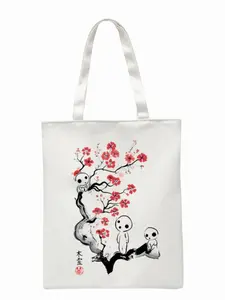 Chihiro Spirited Away Hayao Miyazaki Studio Ghibli Unisex Handbags Custom Canvas Tote Bag Print Daily Use Reusable Travel Casual Shopping Bag