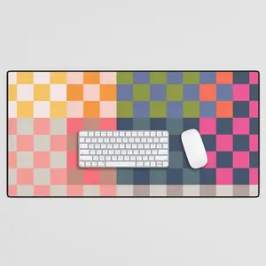 Society6 Checkerboard Checkered Chessboard Colors Desk Mat by Alphaomega, 15.5" X 31.5"