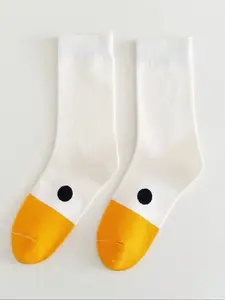 1 Pair of Men's Ankle-Length Chicken-Foot Socks, Women's Over-the-Knee Socks, Fun Socks, Perfect for Holiday Outfits
