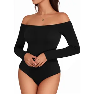 Women's Off The Shoulder Long Sleeve Short Sleeve Bodysuit Sexy Backless Body Suit Tops