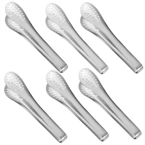 6PCS Buffet Serving Tongs, Kitchen Tongs Mini Serving Utensil Tongs for Food Ice Salad Buffet Barbecue Cookies, Food Tong Small Tongs for Appetizers, Tea, Coffee Bar