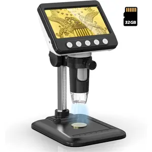 Digital Microscope, 4.3" LCD USB  Microscope, 1000X 1080P Error  Magnifier with 8 Adjustable LED Lights, PC View, Compatible with Windows for Adults
