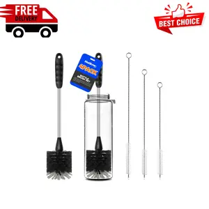 Bottle Brush Cleaner Set, 14" Long Handle Stainless Steel Bottle Cleaner Brush