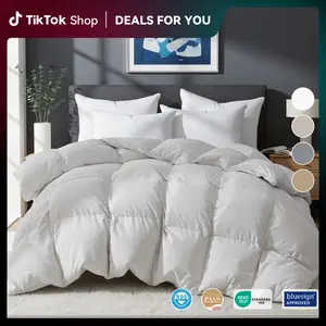 PEACE NEST Goose Down Comforter Duvet Insert All Season Twin Full Queen King Cal King Lightweight Comforter Hotel quality Bedding Sleeping Super Fluffy Soft Machine Washable Duvet for Winter Mother's Day Gift tiktokshopspringglowup
