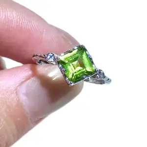 Shining Peridot Ring, Natural Peridot Ring, For more jewelry, please move to the live streaming room.