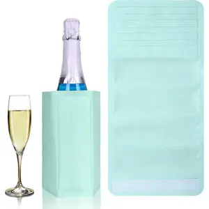 Wine Cooler and Champagne Cooler, Bottle Cooler Bag, Wine Cooler Sleeve, Reusable Ice Pack Sleeve – Elegant & Portable – Fits 750ml Bottles, Set of 2 Green