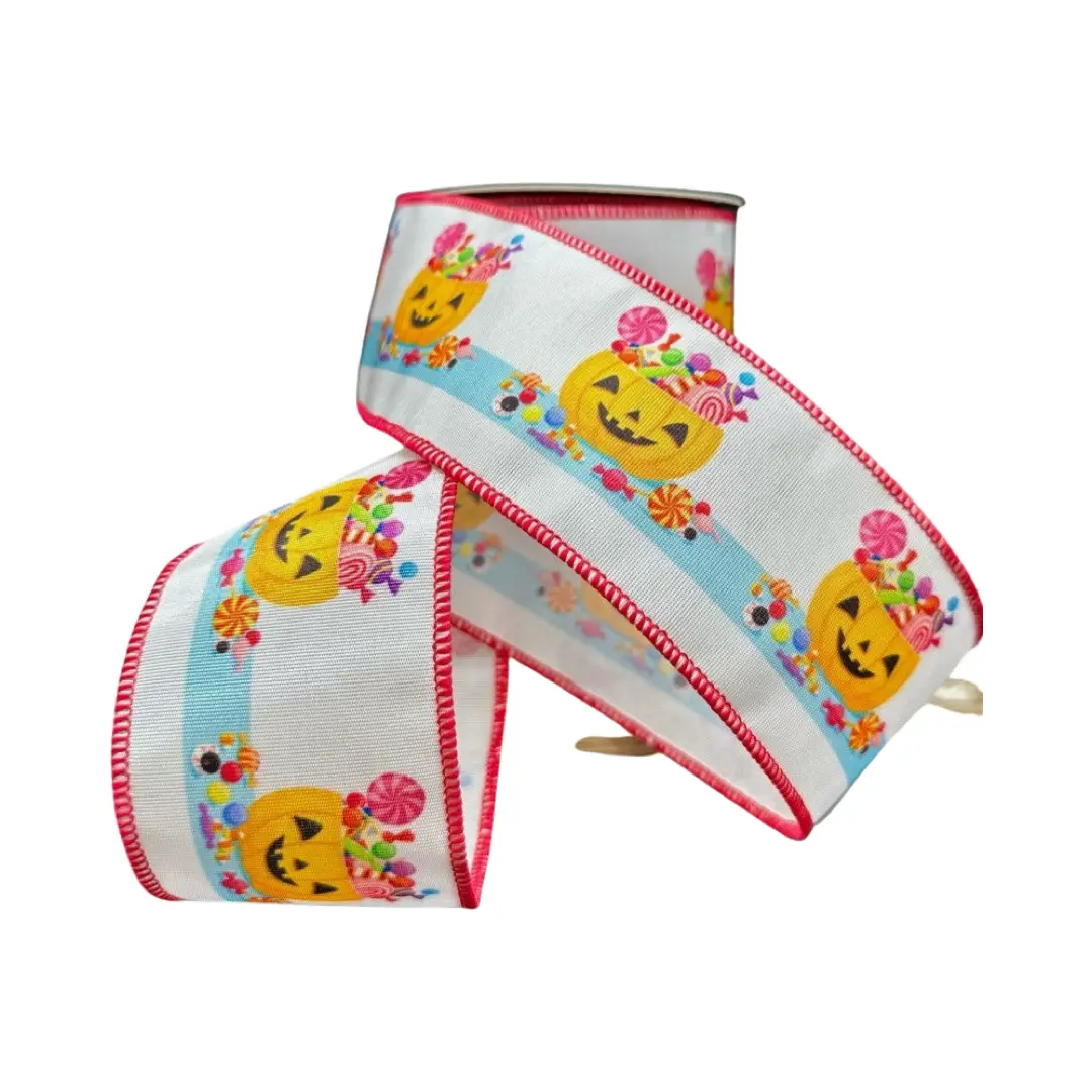 Grosgrain Halloween Candy Pumpkin Ribbon, 2.5" X 10YD