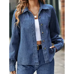 pallet jacket Women's Classic Denim Jacket - Long Sleeve Button Front Cardigan, Non-Stretch Denim For Everyday And Formal Clothing - Fall/Spring Jacket (Casual To Formal Events) - Easy Care Street Style Jacket, Fall Wardrobe, Fashion Design